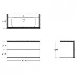 Ideal Standard Strada II 1000mm 2 Drawer Wall Hung White Gloss Vanity Unit