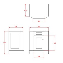 Silverdale Balasani 700mm Vanity Unit and Basin - Dark Lead