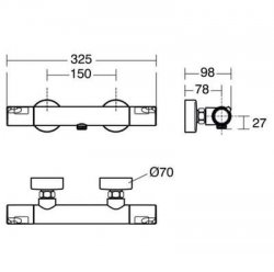 Ideal Standard Ceratherm T50 Exposed Thermostatic Shower Mixer