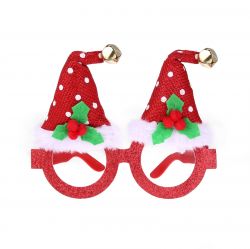 Christmas Red Santa Hat Novelty Party Glasses - Snazzy Santa