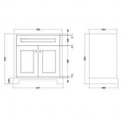 RAK Washington 800mm Vanity Unit - Cappuccino