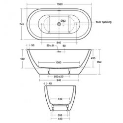 Ideal Standard Adapto Oval Freestanding Bath