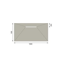 Purity Collection Level Access 1600 x 900mm Linear 600 Offset Drain Wetroom Tray