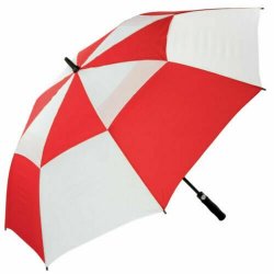 Premium Red & White Golf Umbrella Vented  Windproof Auto-Open