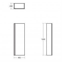 Ideal Standard Tesi Matt Dark Taupe 40cm Half Column Unit with 1 Door
