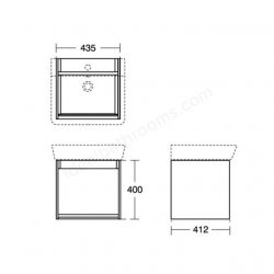 Ideal Standard Connect Air Cube 1 Drawer Vanity Unit for 500mm Basin (Light Grey Wood with Matt White Interior)