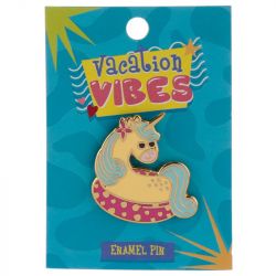 Vacation Vibes Unicorn Design Enamel Pin Badge 