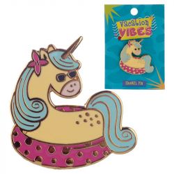 Vacation Vibes Unicorn Design Enamel Pin Badge 