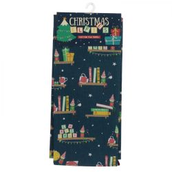 Christmas Elf on The Shelf Novelty Tea Towel - Poly Cotton