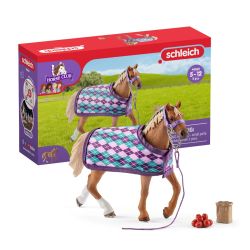 Thoroughbred Horse with Blanket Rug Horse Club - Schleich - 42360