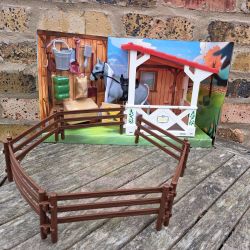 My Horse & Stable Set - Brown Horse & Accessories - Pretend Play - 17 Items 30098