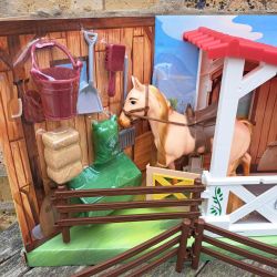 My Horse & Stable Set - Brown Horse & Accessories - Pretend Play - 17 Items 30098