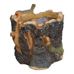 Robin Treetrunk Planter Pot Cover Resin Indoor or Outdoor