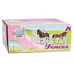 Wooden White Fence Field Farm Horse - Scale 1:24 - Kids Globe V050229