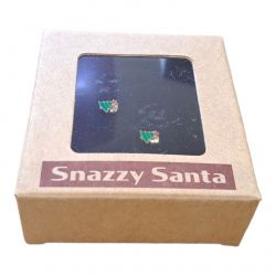 Christmas Tree Stud Earrings Green - Boxed - Snazzy Santa