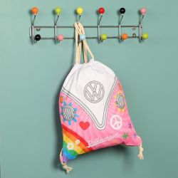 Volkswagen VW T1 Campervan Drawstring Bag - Summer Love Pink