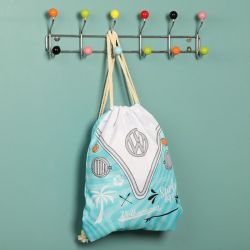 Volkswagen VW T1 Campervan Drawstring Bag - Surf's Up Blue