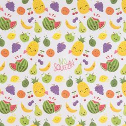 Fruit Faces Design Gift Wrapping Paper Sheet & Tag