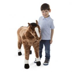 Lifelike Brown Horse Plush Soft Toy - Melissa & Doug