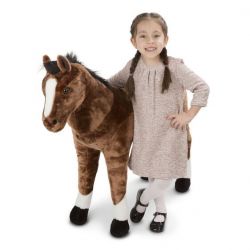 Lifelike Brown Horse Plush Soft Toy - Melissa & Doug