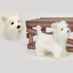 Soft Toy Dog, West Highland Terrier by Hansa (26cm.L) 6307