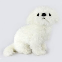 Soft Toy Dog, White Shih Tzu by Hansa (36cm.L) 7323