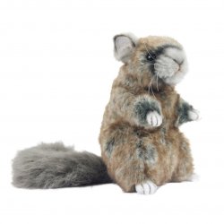 Soft Toy Chinchilla Red/Grey by Hansa (18cm) 4844