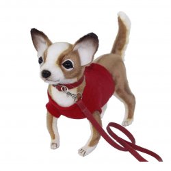 Soft Toy Chihuahua Dog with Red Shirt & Lead (24cm) 7551
