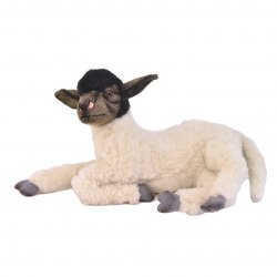 Soft Toy Black Faced Sheep, Suffolk, Lying by Hansa (45cm) 7761
