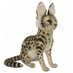 Soft Toy Serval Cat Sitting by Hansa (26cm) 8040