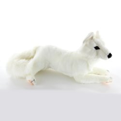 Soft Toy White Fox Lying by Hansa (40cmL) 6088