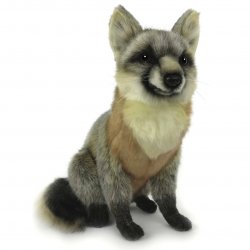 Soft Toy Grey Fox Sitting by Hansa (30cm.L) 7865