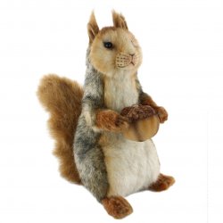 Soft Toy Grey Squirrel Sitting by Hansa (25cm.L) 8047