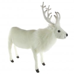 Soft Toy White Reindeer by Hansa (50cmL) 6190