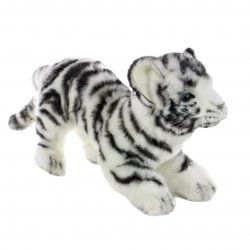 Soft Toy Tiger Wildcat White Cub, Prowling by Hansa (41cm.L) 6409