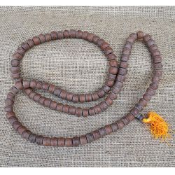 Mala Beads - dark coloured bodhi beads - with guru bead and tassel