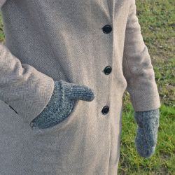 Fleece lined mittens  - Ridge - Mid Grey