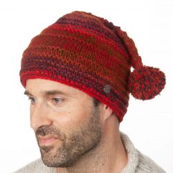 Pure Wool half fleece lined - short tail ridge hat - Rust