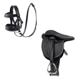 Lemieux Mini Toy Pony - Skye Black Dressage Horse Set - Bridle Saddle Bandages Pad