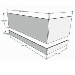 Essential Nevada End Bath Panel 560mm x 750mm, Grey