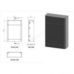 Essential Colorado 550mm Wall Hung WC Unit, Graphite Grey