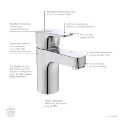 Ideal Standard Cerabase Single Lever Basin Mixer with Clicker Waste