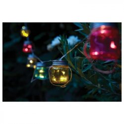 Luxform Blanes Coloured 8 LED Solar String Jar Lights - (LF1036)