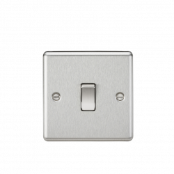 Knightsbridge 20A 1G DP Switch - Rounded Edge Brushed Chrome - (CL834BC)