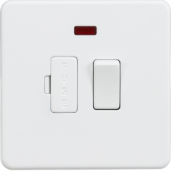 Knightsbridge Screwless 13A Switched Fused Spur Unit with Neon - Matt White - (SF6300NMW)
