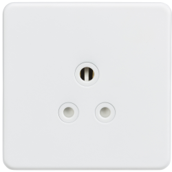 Knightsbridge Screwless 5A Unswitched Round Socket - Matt White - (SF5AMW)