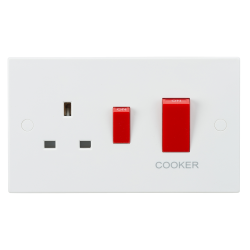 Knightsbridge 45A DP Cooker Switch and 13A Socket - (SN8333)