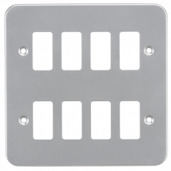 Knightsbridge Metalclad 8G grid faceplate - (GDFP008M)