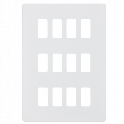 Knightsbridge Screwless 12G grid faceplate - matt white - (GDSF012MW)