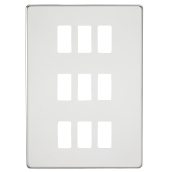 Knightsbridge Screwless 9G grid faceplate - polished chrome - (GDSF009PC)